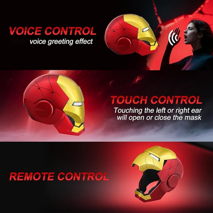 Iron Hero AI Armor Helmet – Voice, Touch & Remote Control